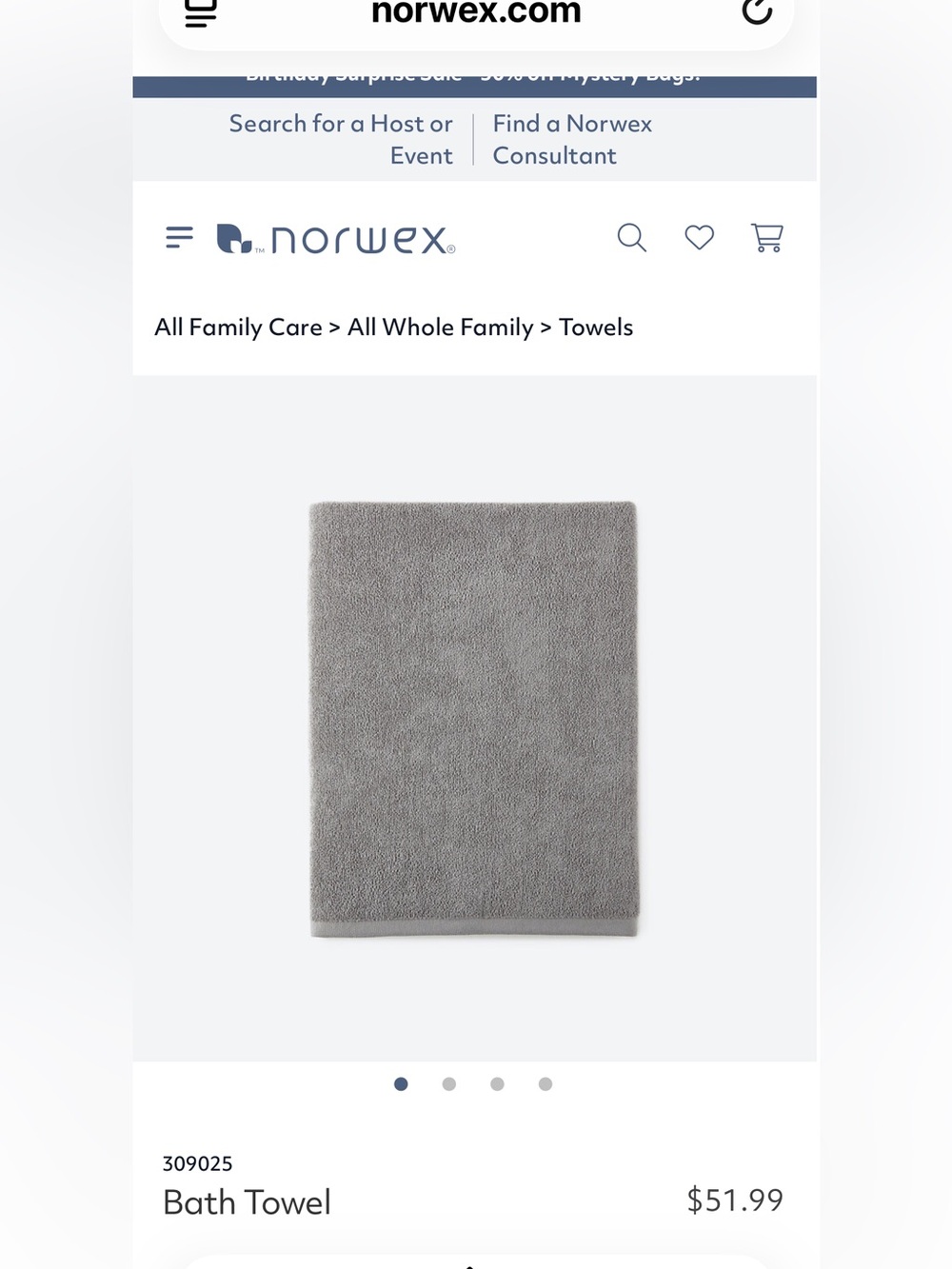 Set of 2 Norwex Light Gray Bath Towels & 1 wash cloth